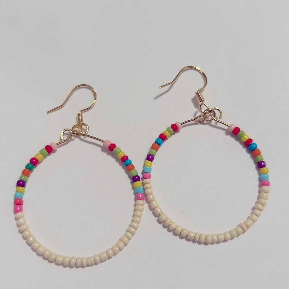 Handmade • Bead Hoop Earrings